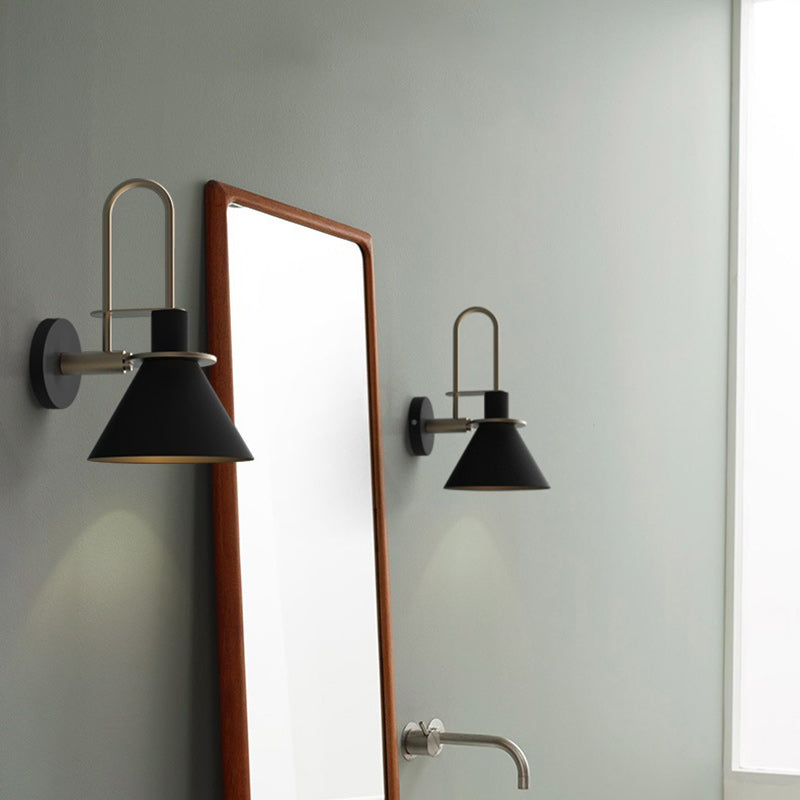 Geometric Conical Iron Living Wall Lamp