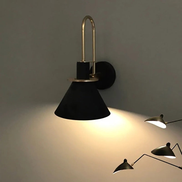 Geometric Conical Iron Living Wall Lamp