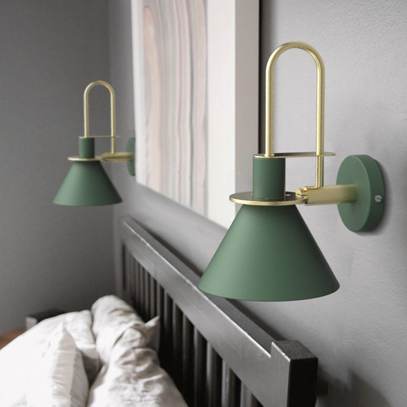 Geometric Conical Iron Living Wall Lamp