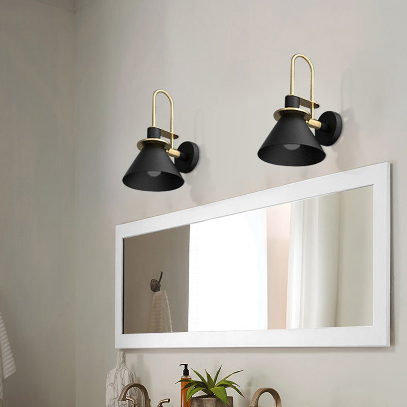 Geometric Conical Iron Living Wall Lamp