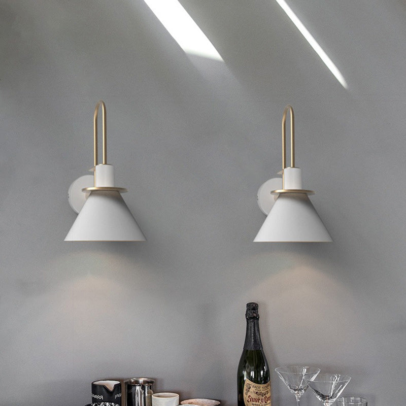 Geometric Conical Iron Living Wall Lamp