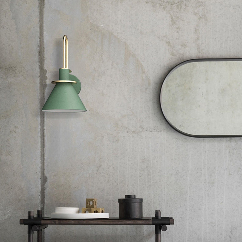 Geometric Conical Iron Living Wall Lamp