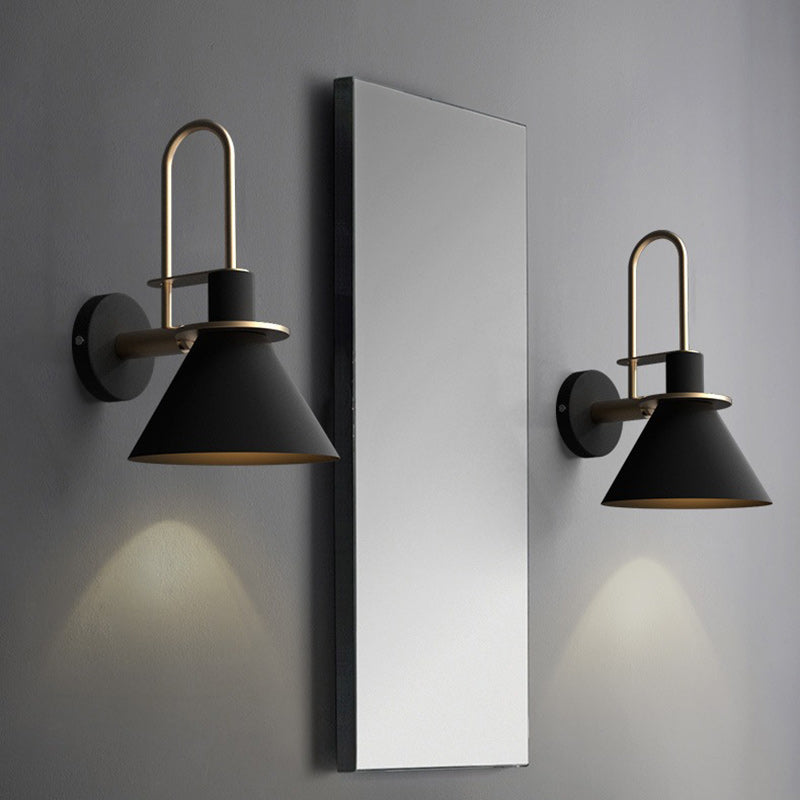 Geometric Conical Iron Living Wall Lamp