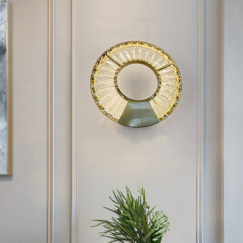 Eclectic Stainless Steel Circle Wall Lamp