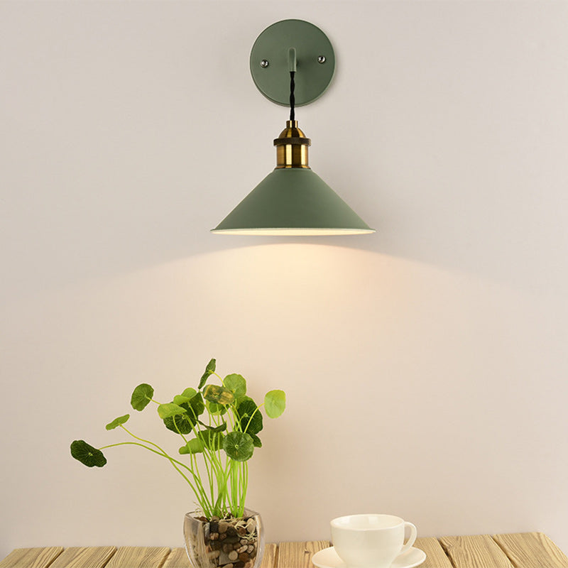 Macaron Iron Conical Living Wall Lamp
