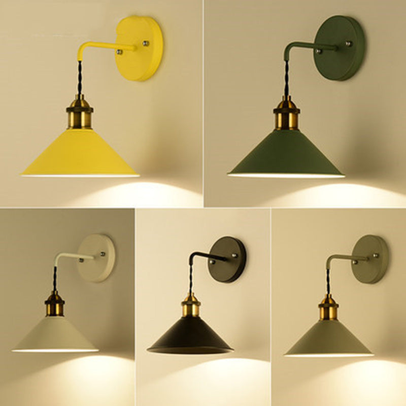 Macaron Iron Conical Living Wall Lamp