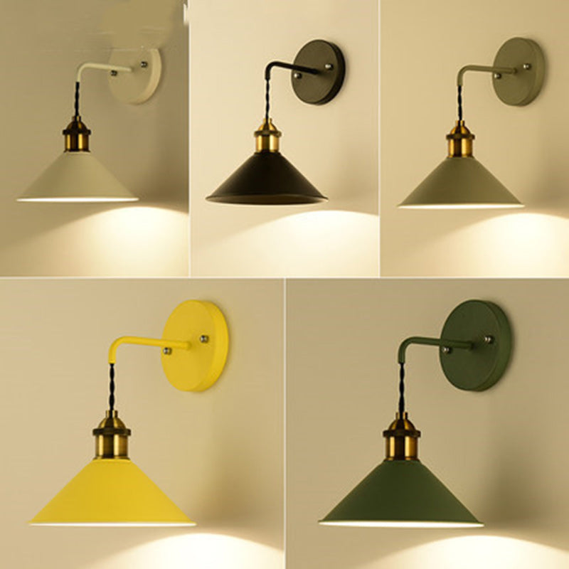 Macaron Iron Conical Living Wall Lamp