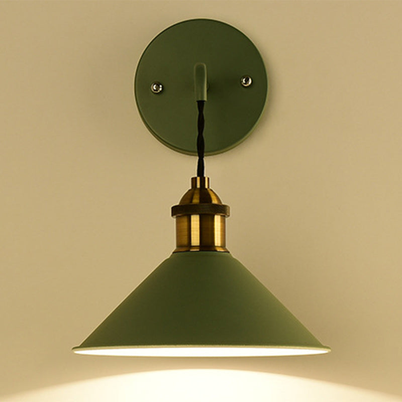 Macaron Iron Conical Living Wall Lamp