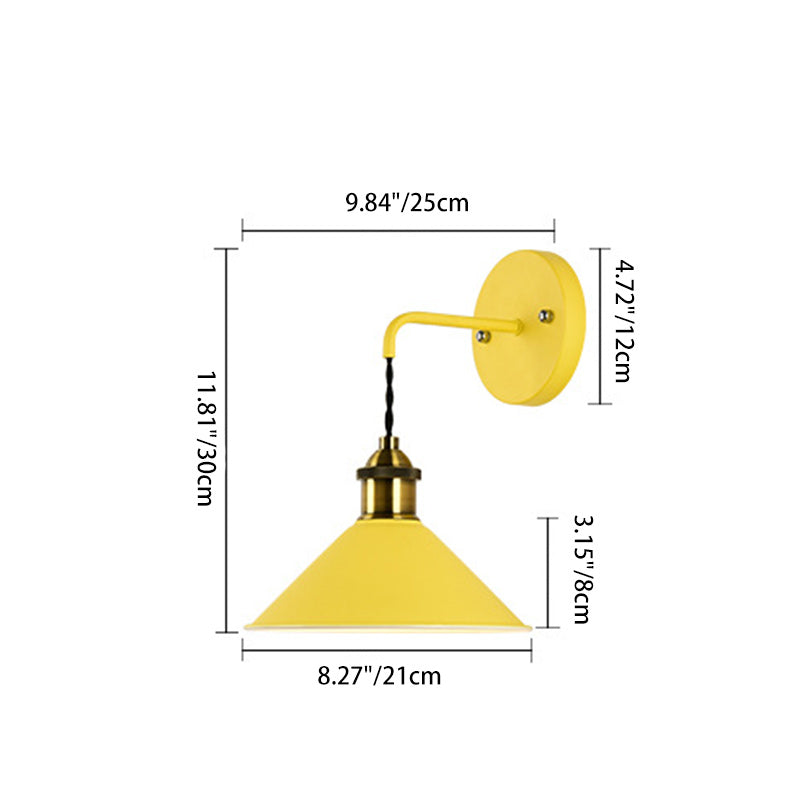 Macaron Iron Conical Living Wall Lamp