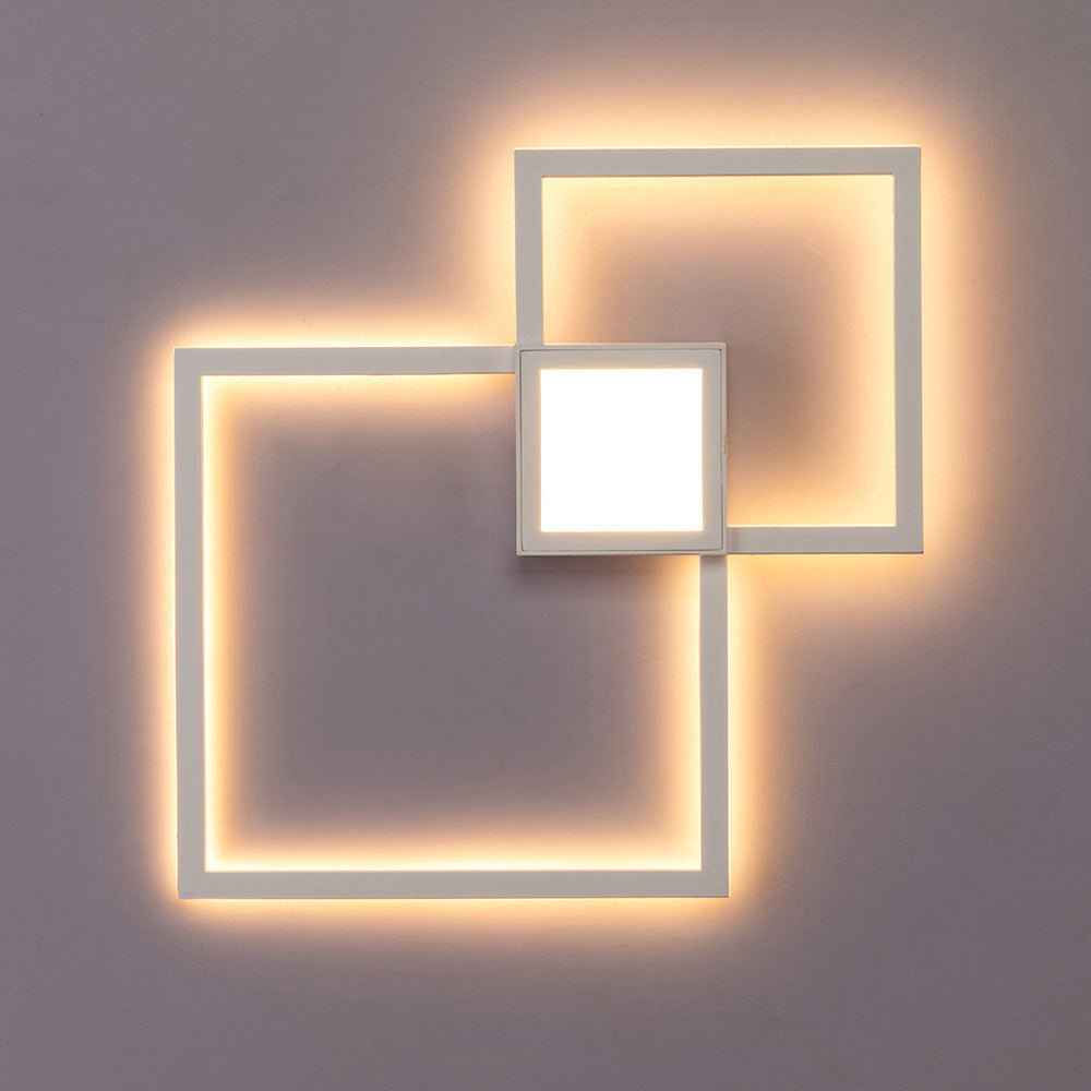 Geometric Square Iron Strip Wall Lamp