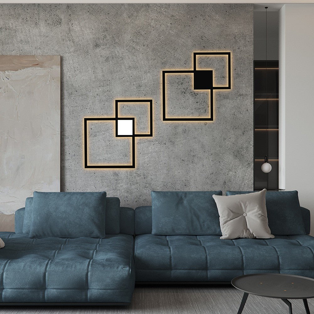 Geometric Square Iron Strip Wall Lamp