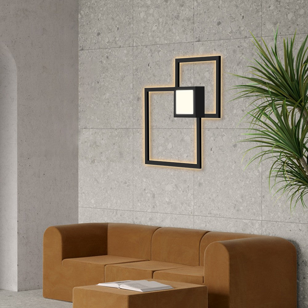 Geometric Square Iron Strip Wall Lamp