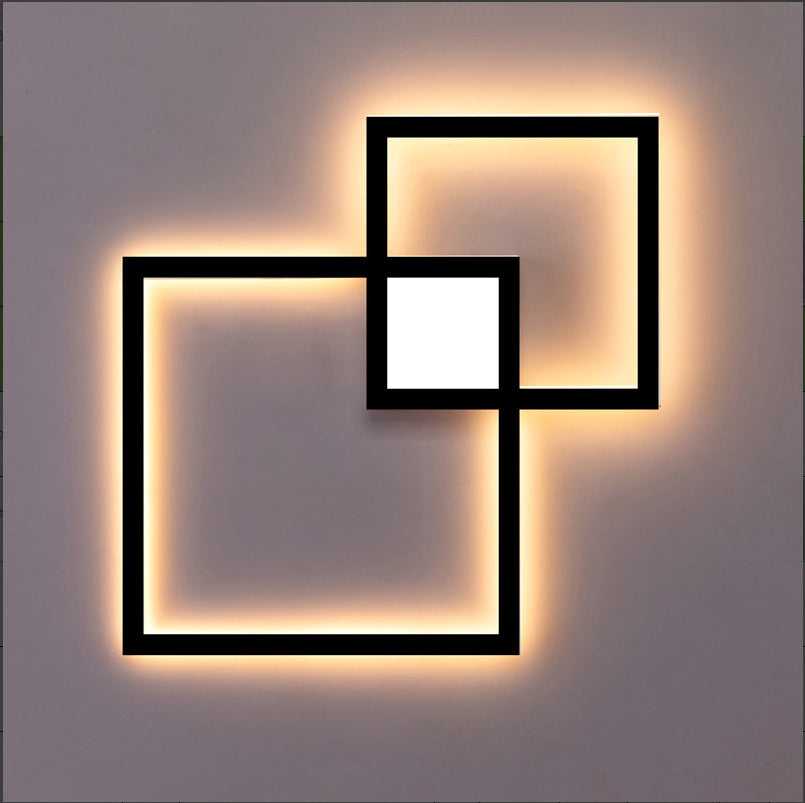 Geometric Square Iron Strip Wall Lamp