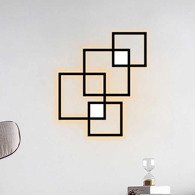 Geometric Square Iron Strip Wall Lamp