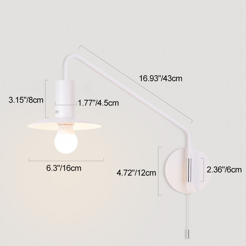 Iron Conical 180° Swing-Arm Wall Lamp