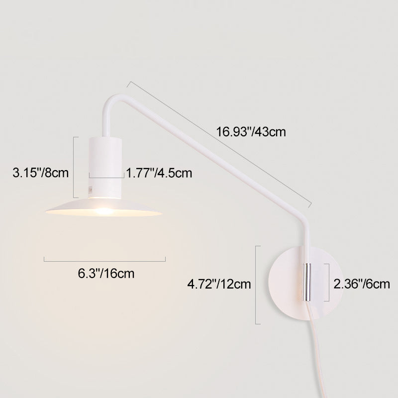 Iron Conical 180° Swing-Arm Wall Lamp