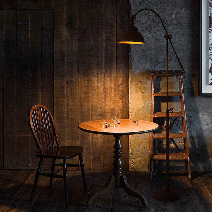 Distressed Iron Rotatable Semicircle Floor Lamp