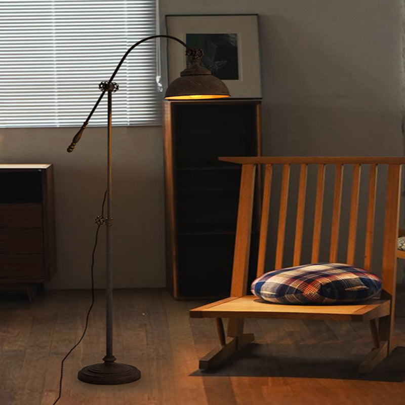 Distressed Iron Rotatable Semicircle Floor Lamp