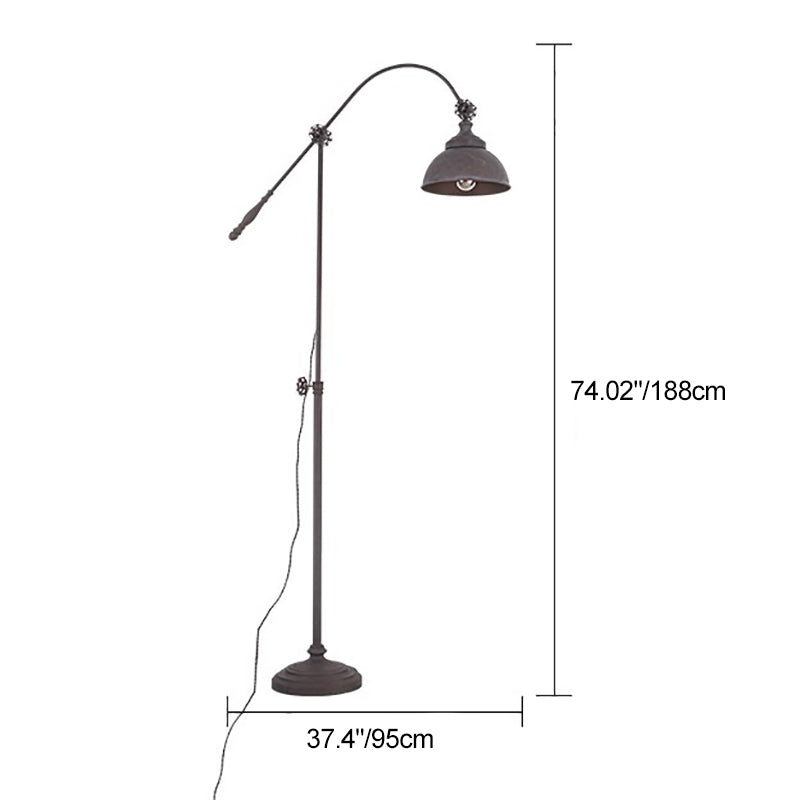 Distressed Iron Rotatable Semicircle Floor Lamp
