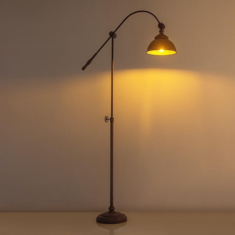 Distressed Iron Rotatable Semicircle Floor Lamp