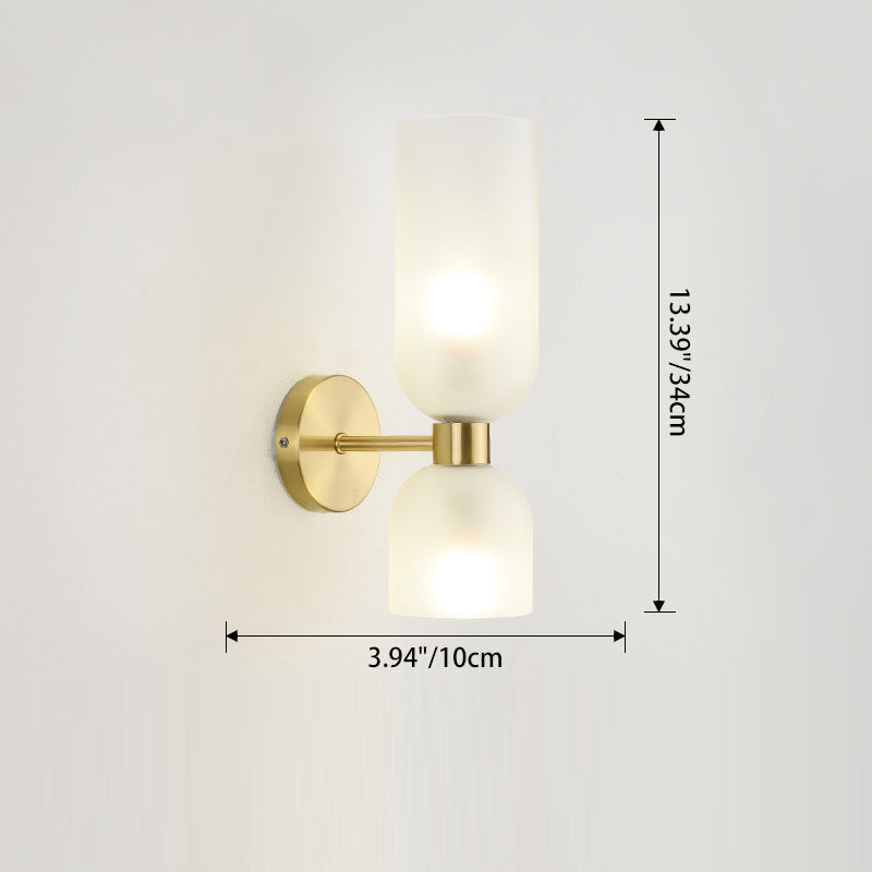 Copper Glass Cup Up 2-Light Wall Lamp