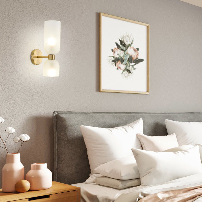 Copper Glass Cup Up 2-Light Wall Lamp