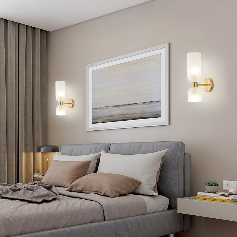 Copper Glass Cup Up 2-Light Wall Lamp