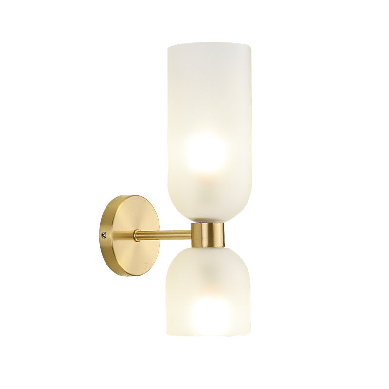 Copper Glass Cup Up 2-Light Wall Lamp