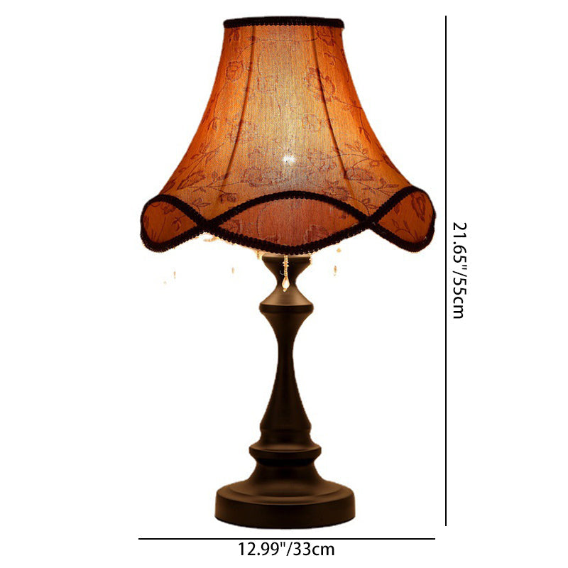 Shabby Chic Flower Pattern Table Lamp