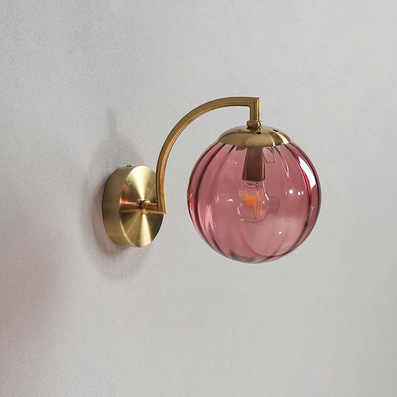Water Corrugated Glass Sphere Wall Lamp