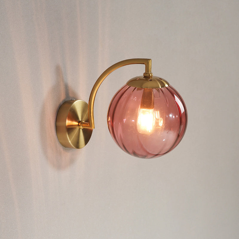 Water Corrugated Glass Sphere Wall Lamp