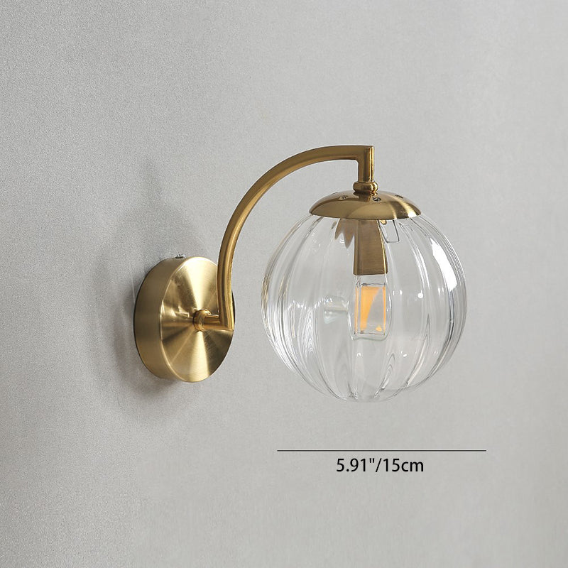Water Corrugated Glass Sphere Wall Lamp