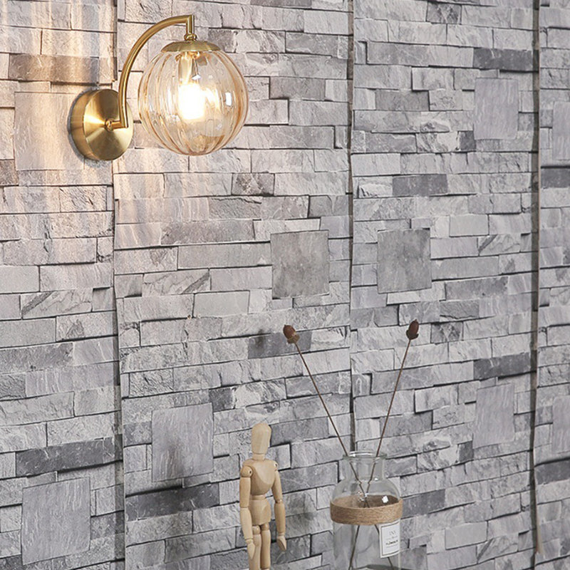 Water Corrugated Glass Sphere Wall Lamp