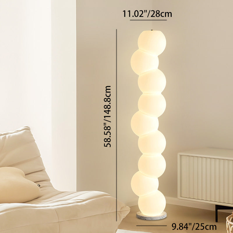 PE Ball Skewer Marble Floor Lamp