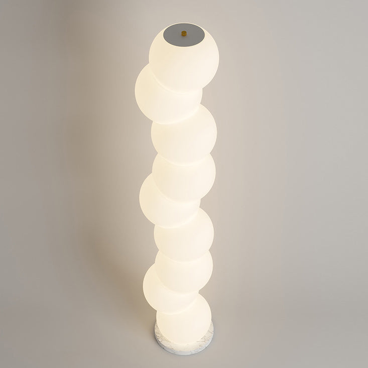 PE Ball Skewer Marble Floor Lamp