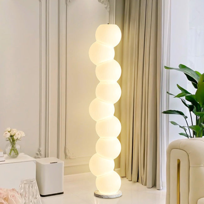 PE Ball Skewer Marble Floor Lamp