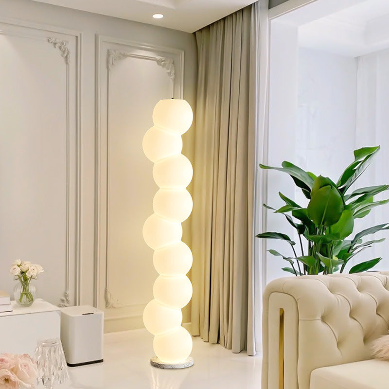 PE Ball Skewer Marble Floor Lamp