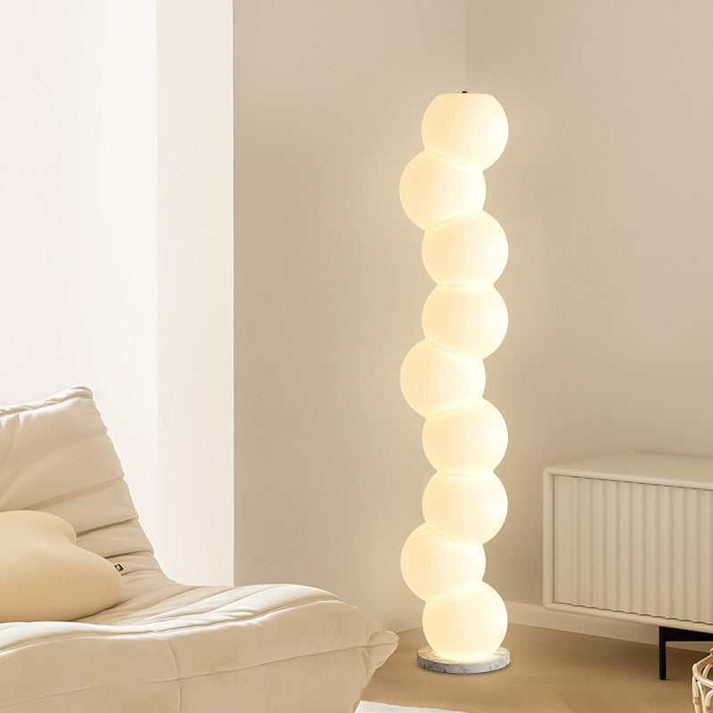 PE Ball Skewer Marble Floor Lamp
