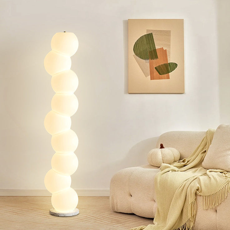 PE Ball Skewer Marble Floor Lamp