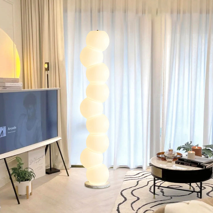 PE Ball Skewer Marble Floor Lamp