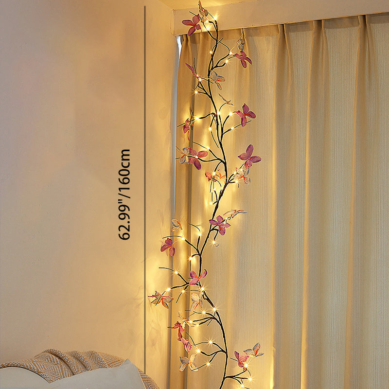 Fabric Imitation Butterfly Branches Wall Lamp