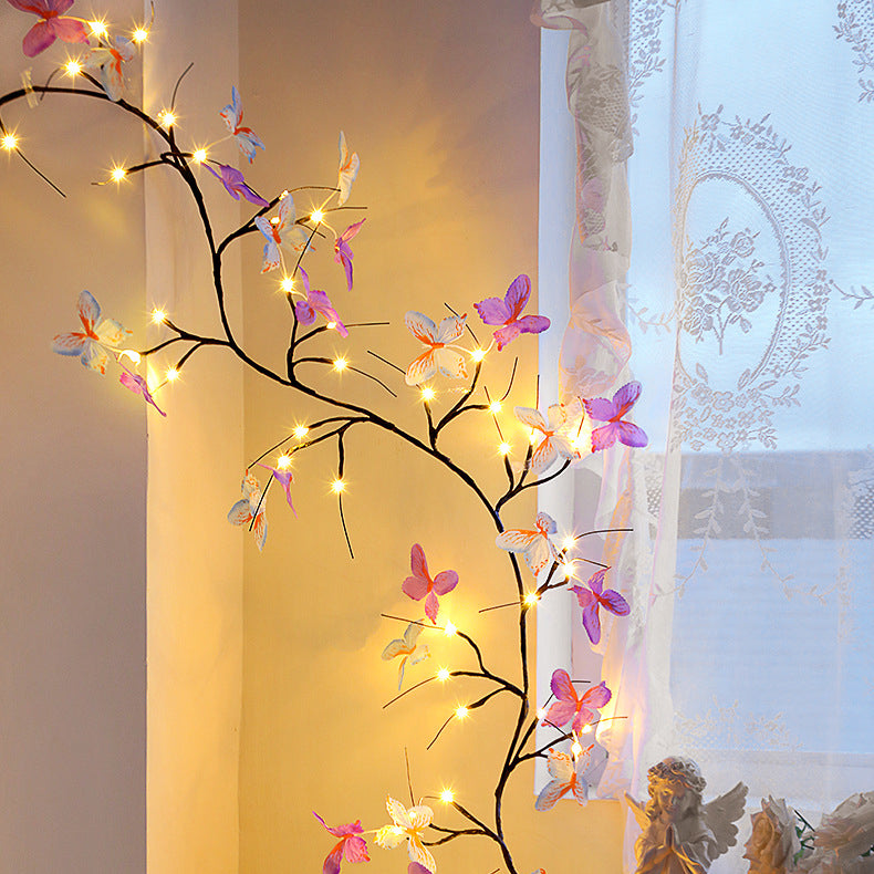 Fabric Imitation Butterfly Branches Wall Lamp