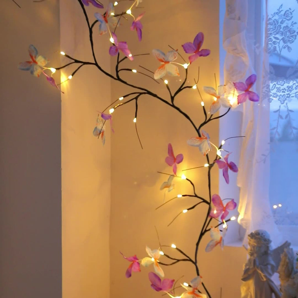 Fabric Imitation Butterfly Branches Wall Lamp