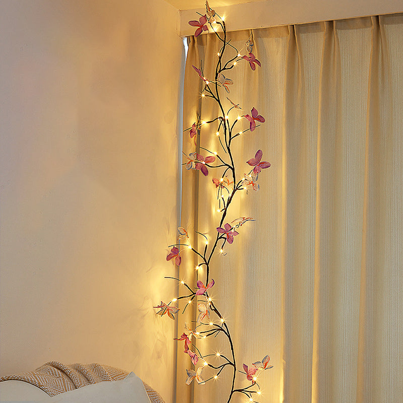Fabric Imitation Butterfly Branches Wall Lamp