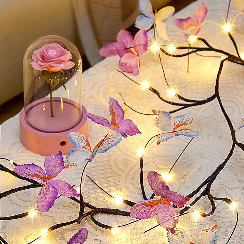 Fabric Imitation Butterfly Branches Wall Lamp