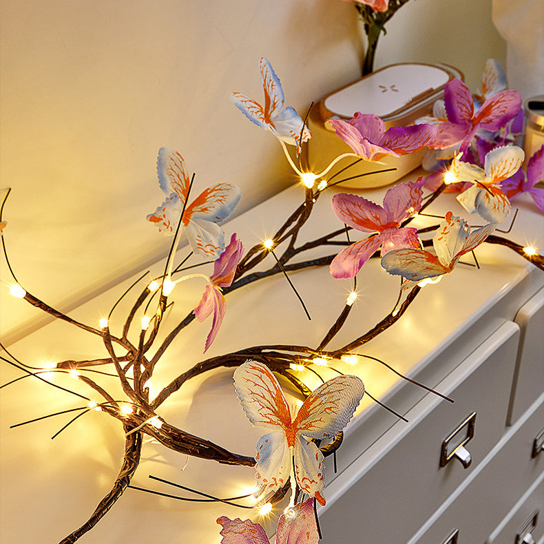Fabric Imitation Butterfly Branches Wall Lamp