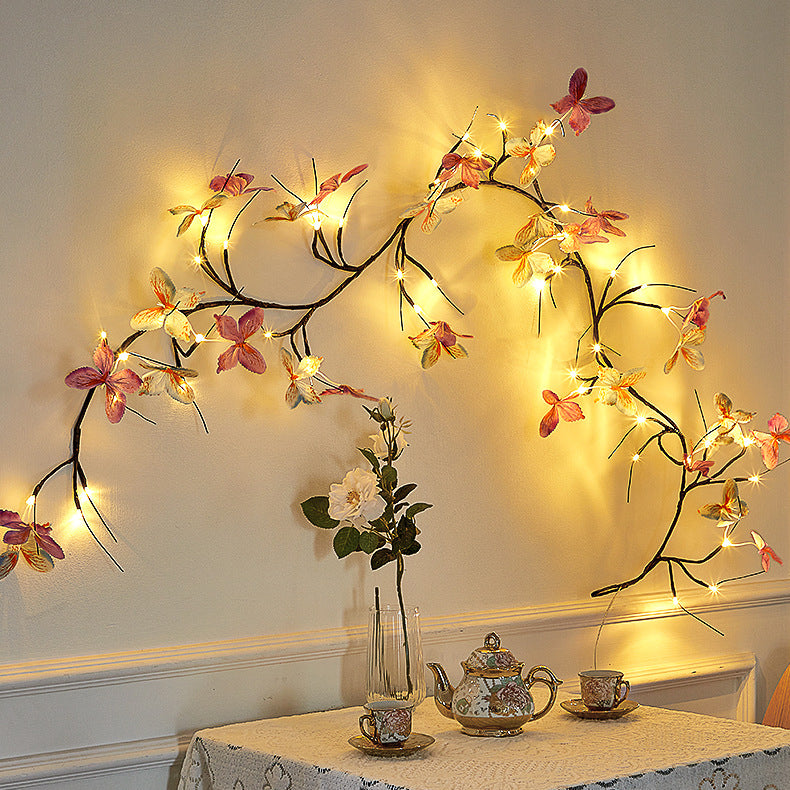 Fabric Imitation Butterfly Branches Wall Lamp