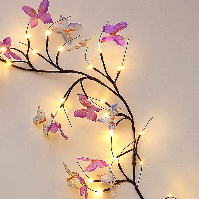 Fabric Imitation Butterfly Branches Wall Lamp