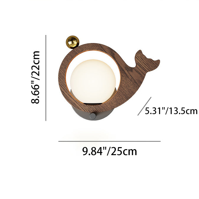 Animal Bird Whale Iron Wall Lamp