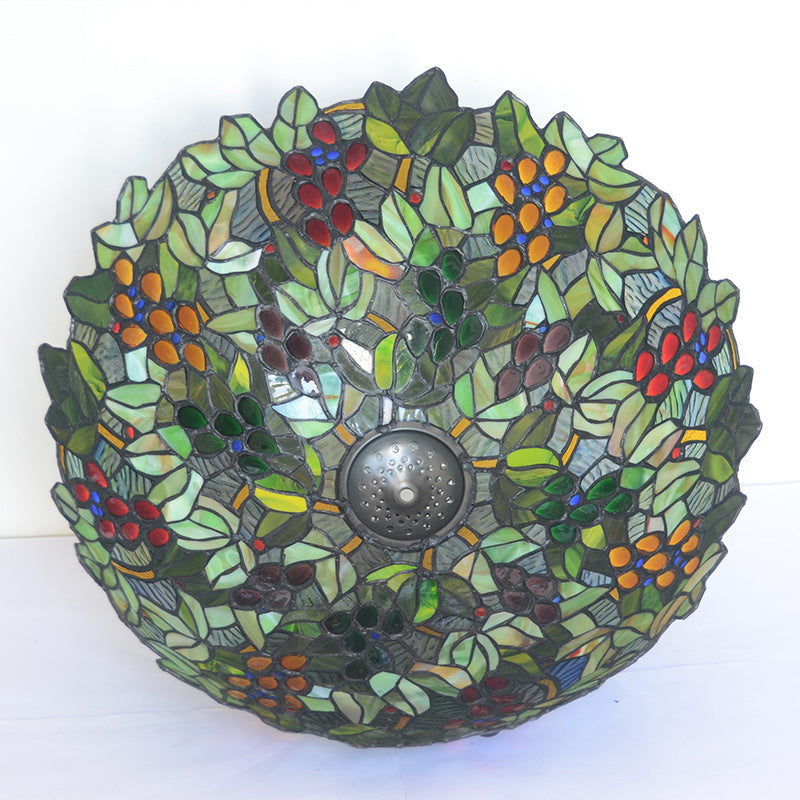 Cone Metal Stained Glass 3-Light Table Lamp